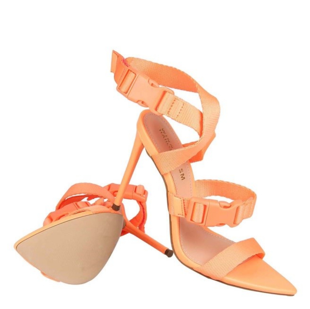 RumPunch Coral Sandals by Winnie Harlow